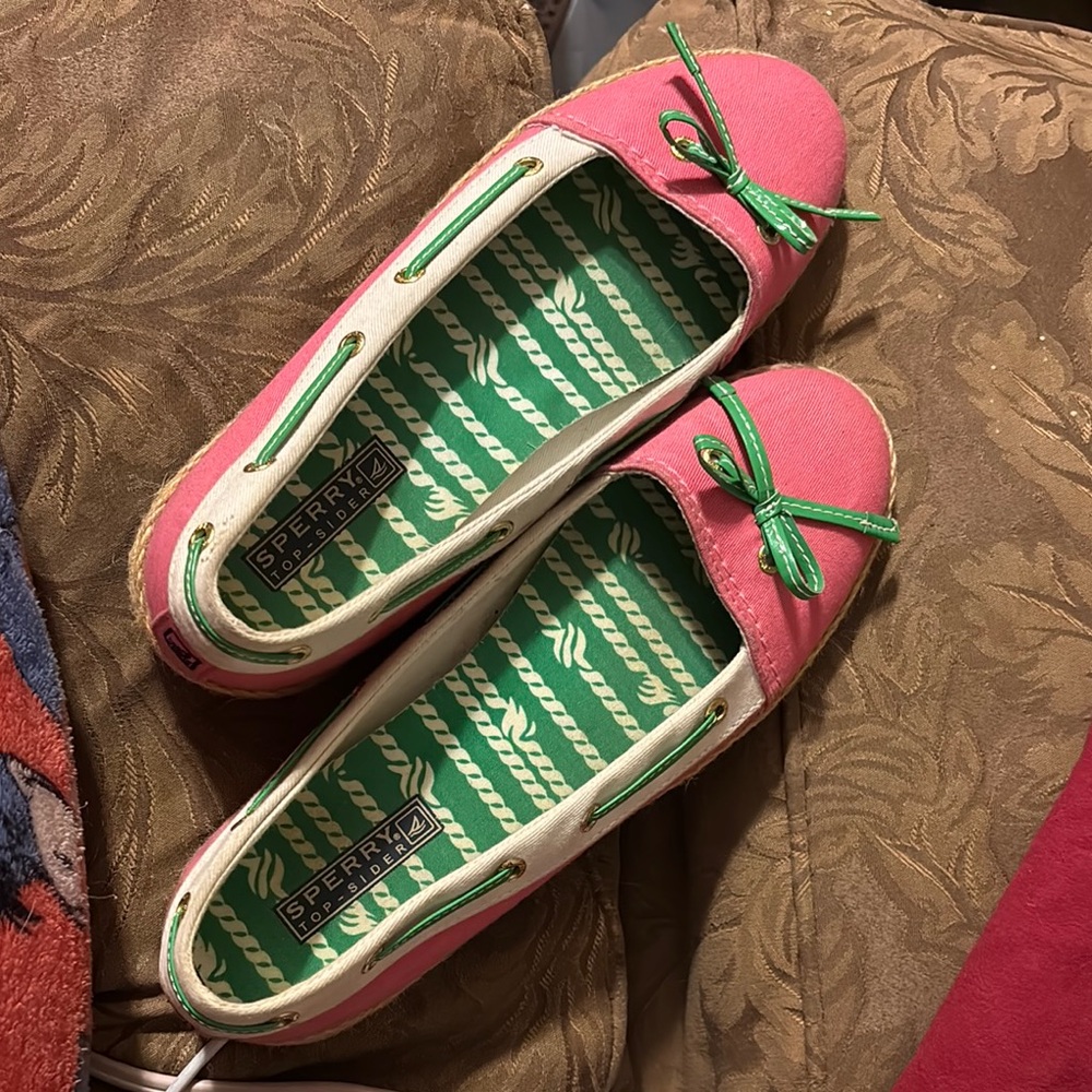 Sperry Pink and Green Casual Shoes